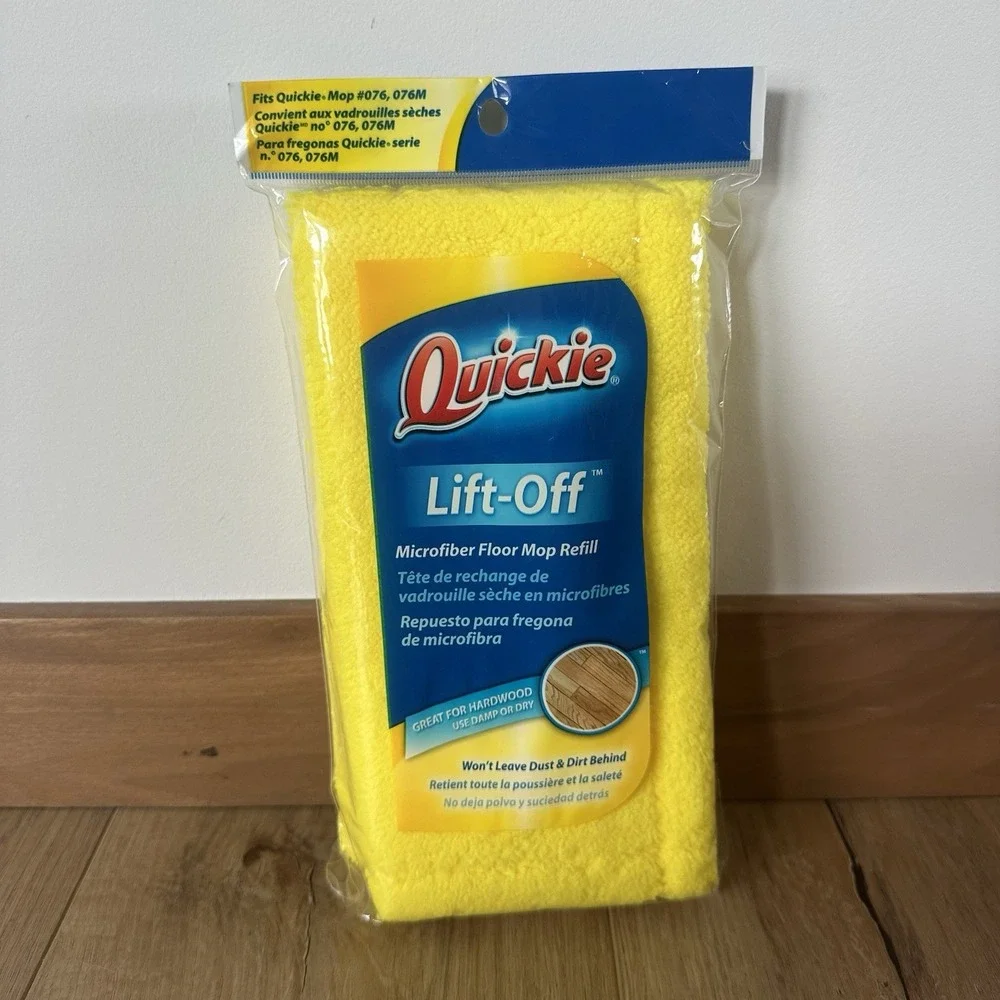 Quickie Lift-Off Microfiber Floor Mop Refill - For Hardwood & More, New‎ Sealed